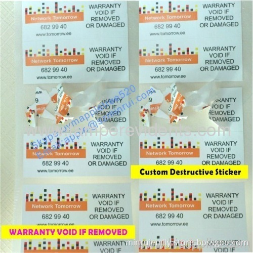 Custom Rectangular Warranty Void Stickers,destructive Warranty Sticker,warranty Void If Seal Removed Or Damaged Sticker 